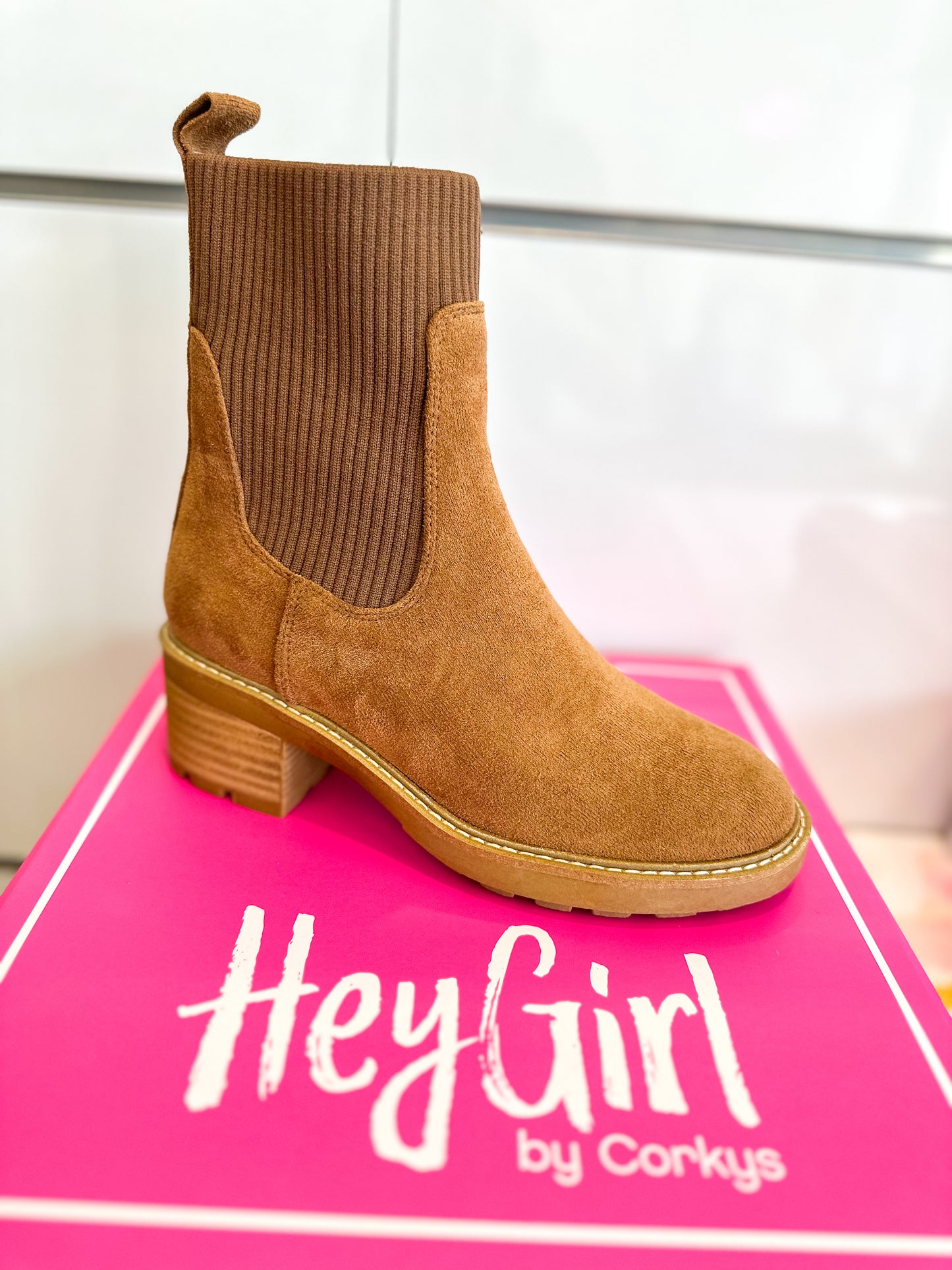 CORKY'S: Goodness Gracious Tobacco Faux Suede Booties