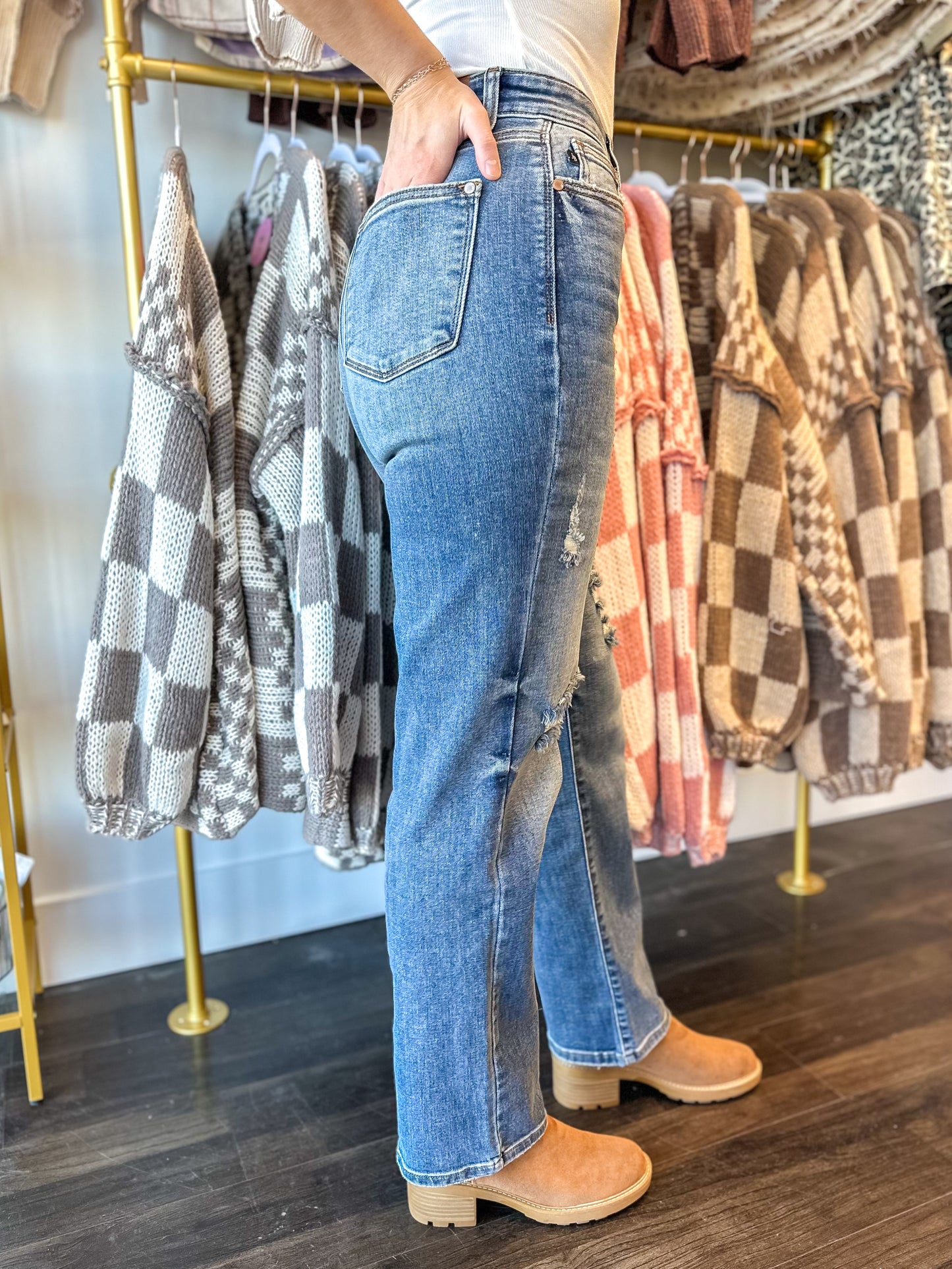 Dakota High Rise Dad Straight Leg Judy Blue Jeans