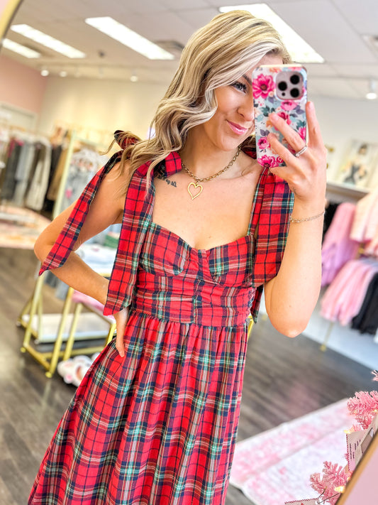 Piper Plaid Sleeveless Midi Dress