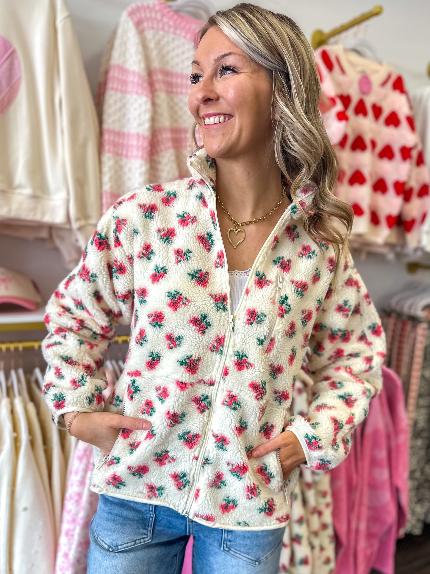 Love In Bloom Zip Up Jacket