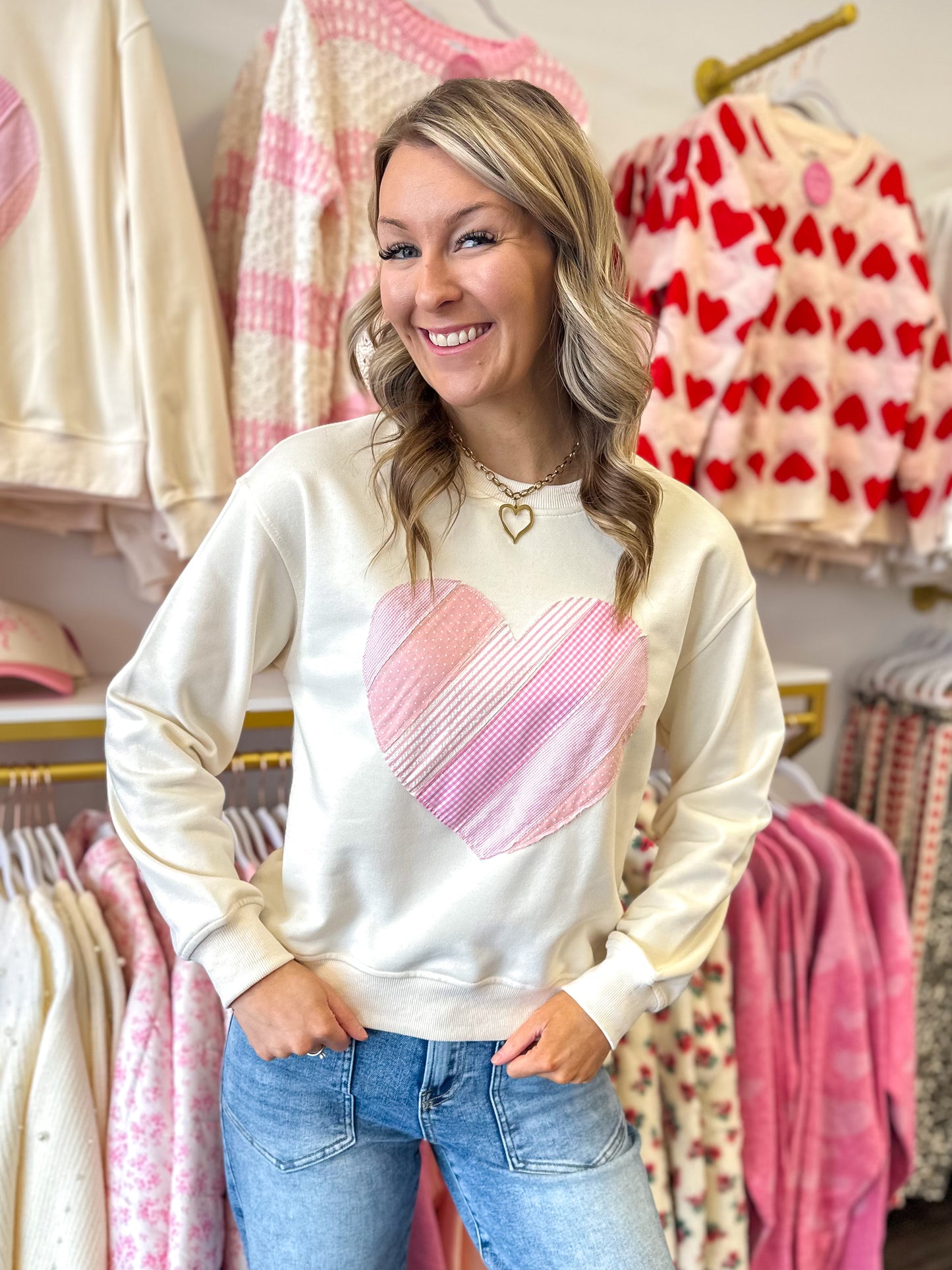 Heart Patchwork Sweatshirt