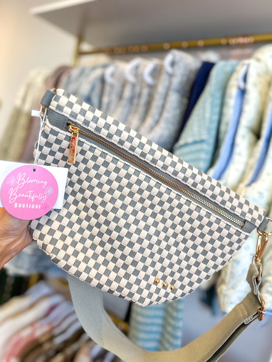 Westlyn Woven Bum Bag - Checkered Gray