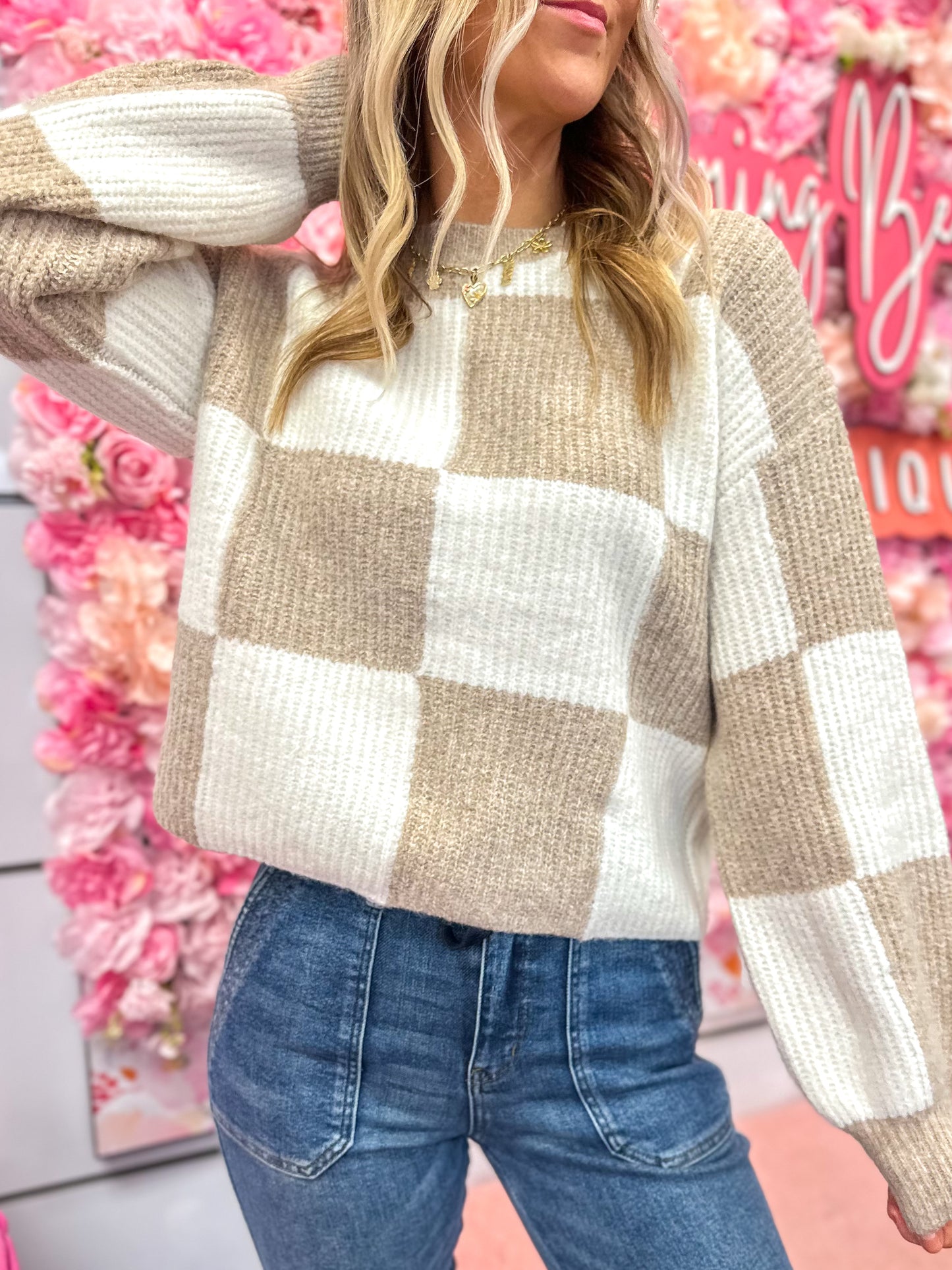 Coco Checkered Comfy Sweater