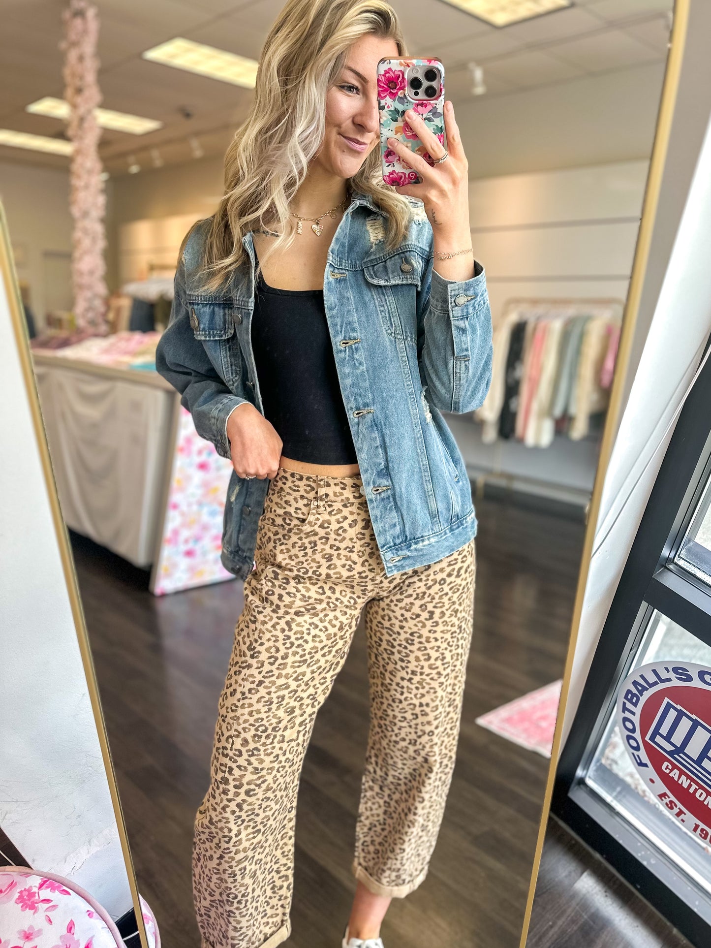 Blakely Barrel High Rise Leopard RISEN Jeans