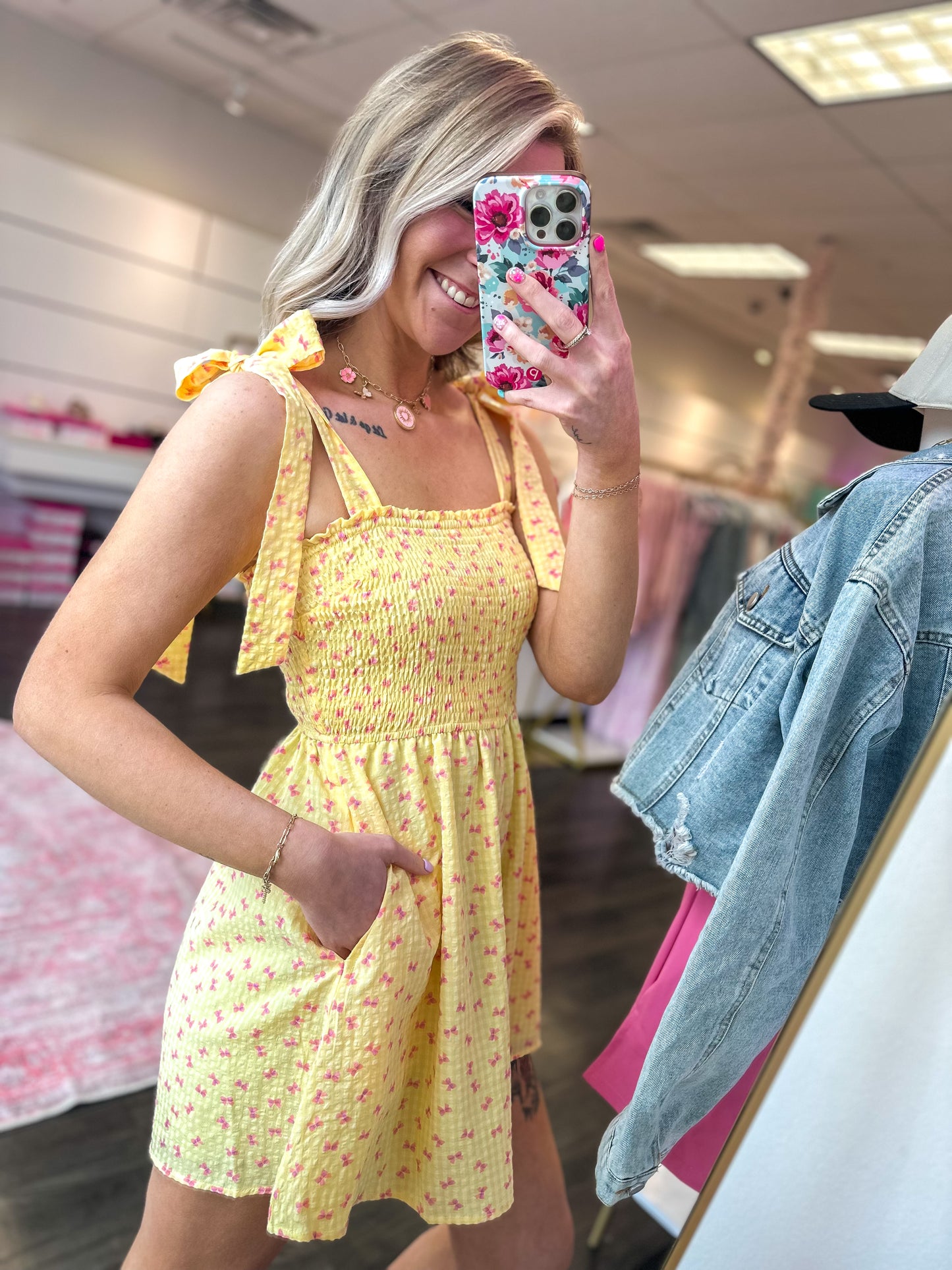 Sun-Kissed Smocked Mini Romper