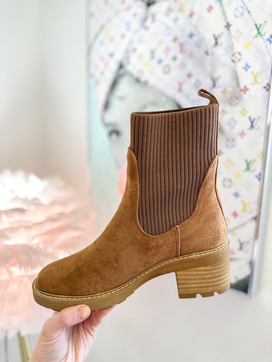 CORKY'S: Goodness Gracious Tobacco Faux Suede Booties