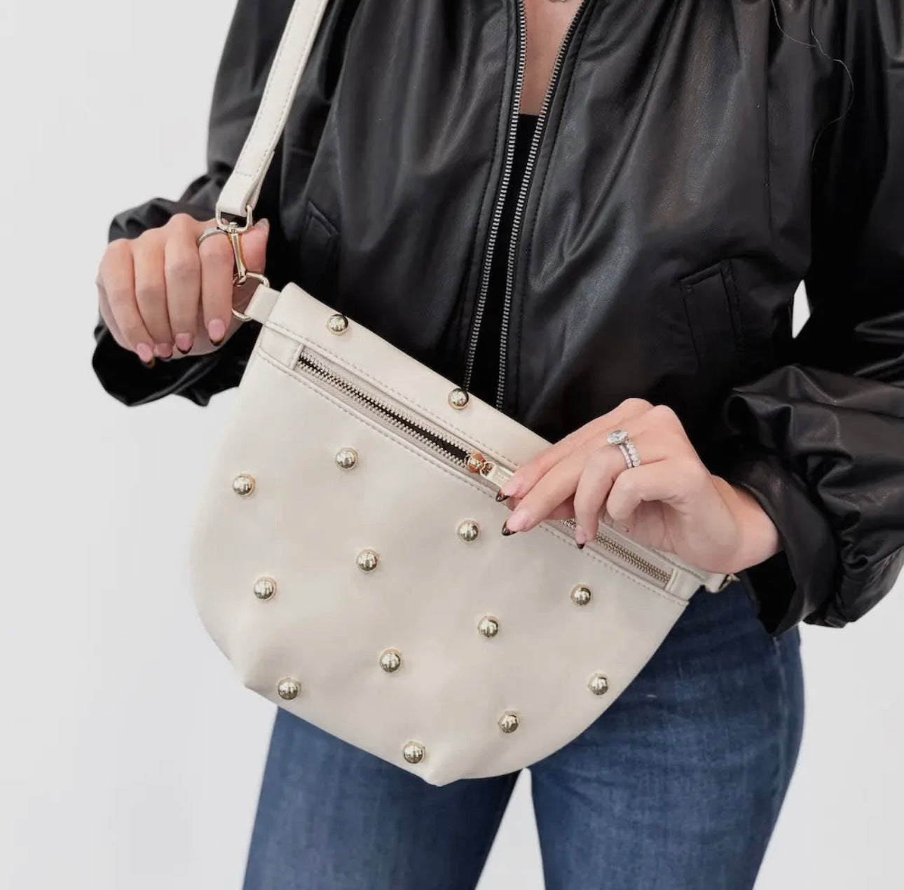 Chic Gold Studded Westlyn Bum Bag