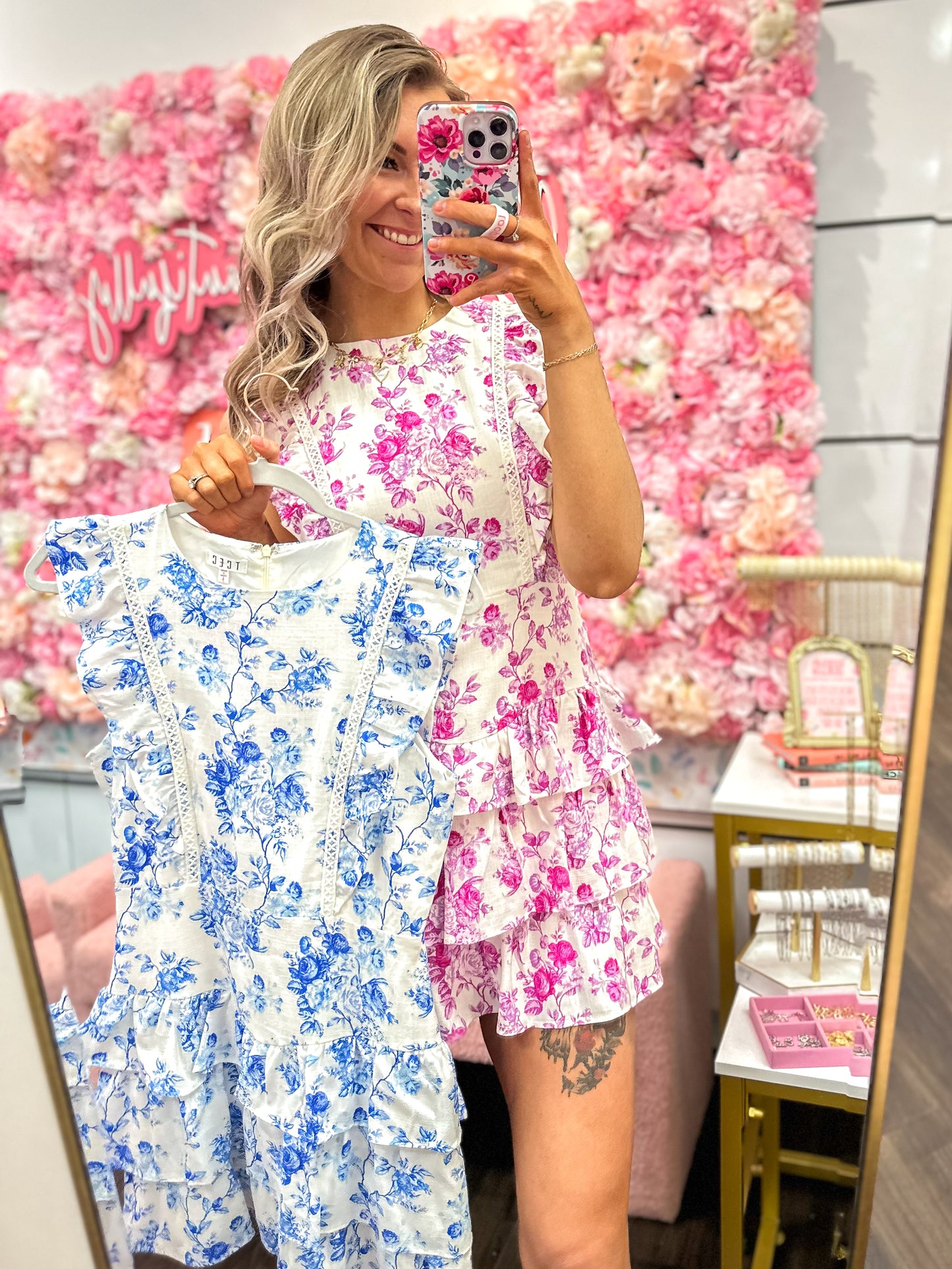 Freya Floral Print Ruffle Detail Dress