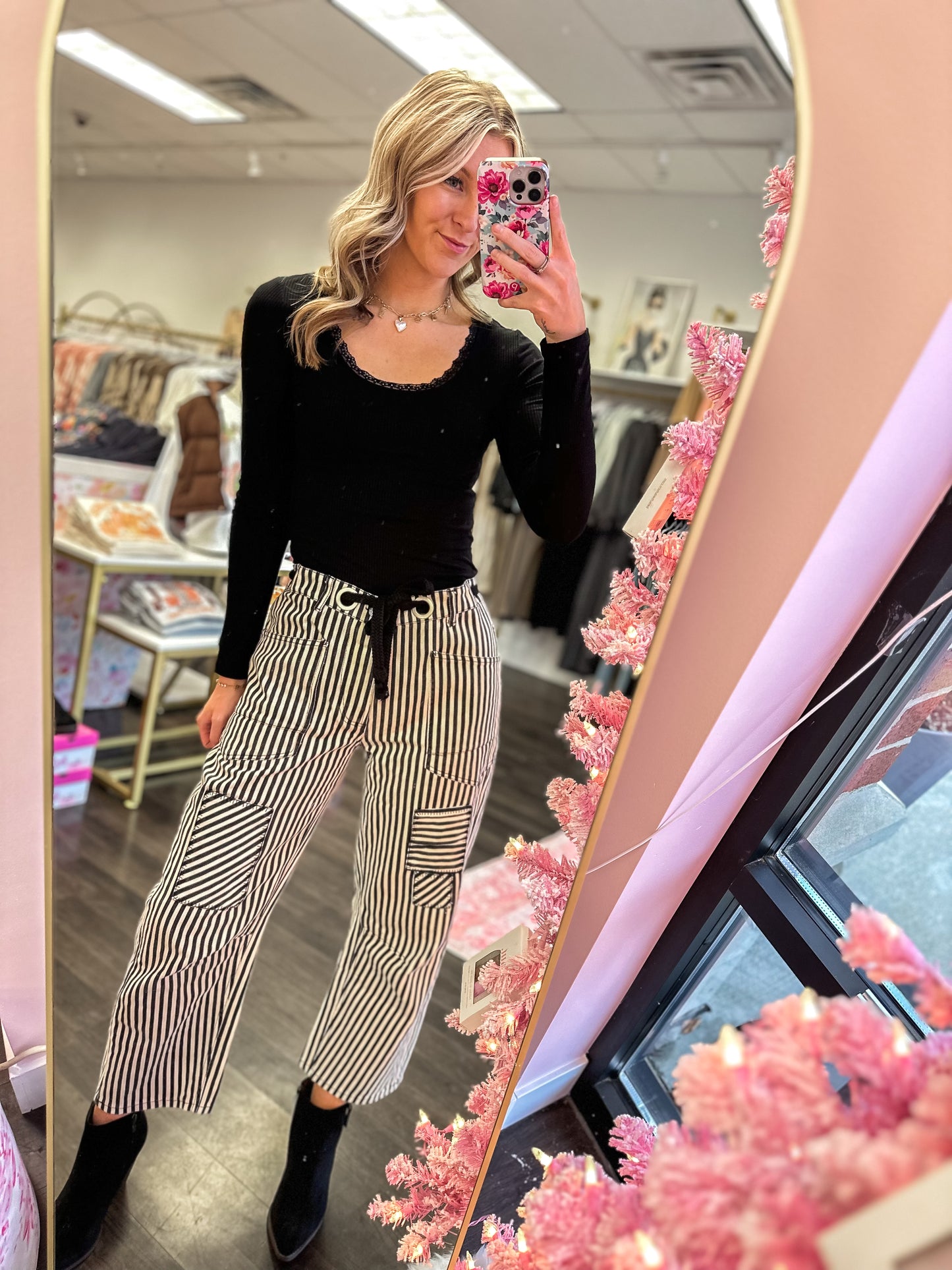 Sutton Striped Twill Barrel Pants