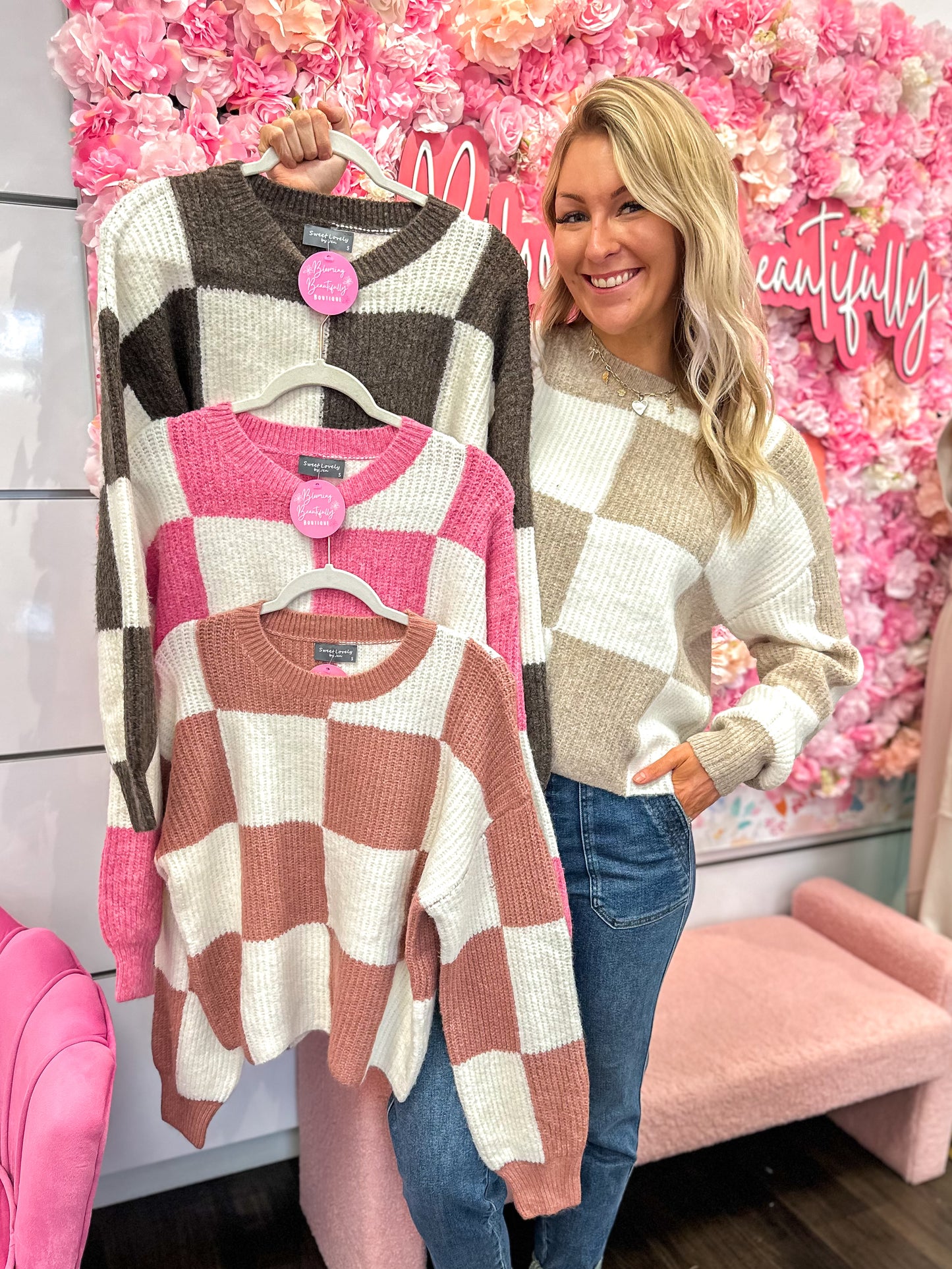 Coco Checkered Comfy Sweater
