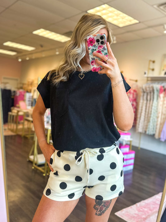 Dottie Darling Polka Dot Shorts - Black