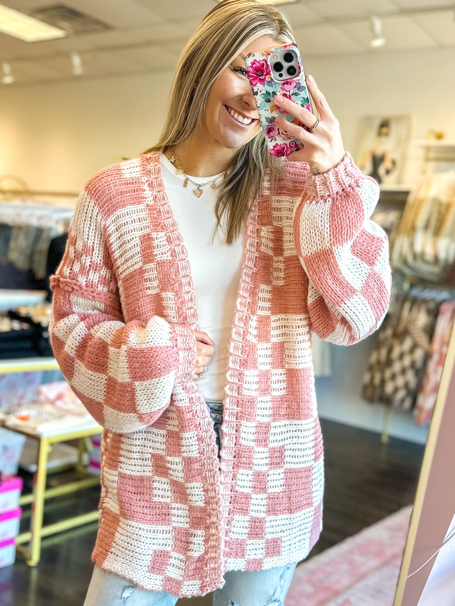 Cozy Checkmate Chunky Knit Cardigan - 3 Colors!