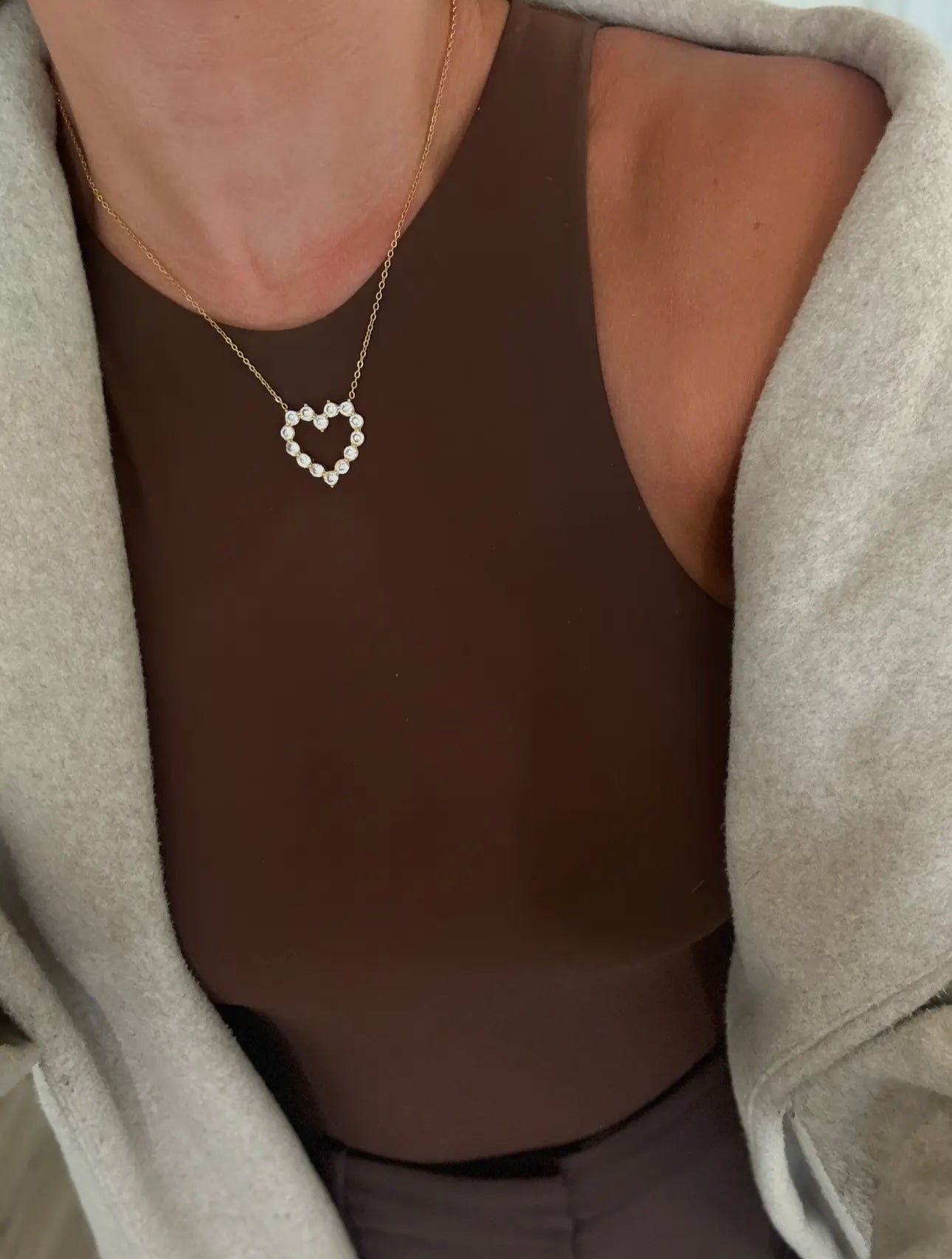 Diamond Heart Necklace | CHANSUTTPEARLS