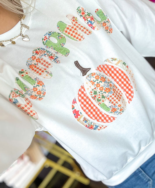 Pumpkin Patchwork Oversized Crewneck