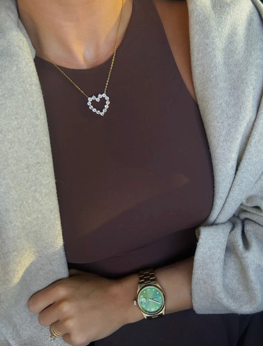 Diamond Heart Necklace | CHANSUTTPEARLS