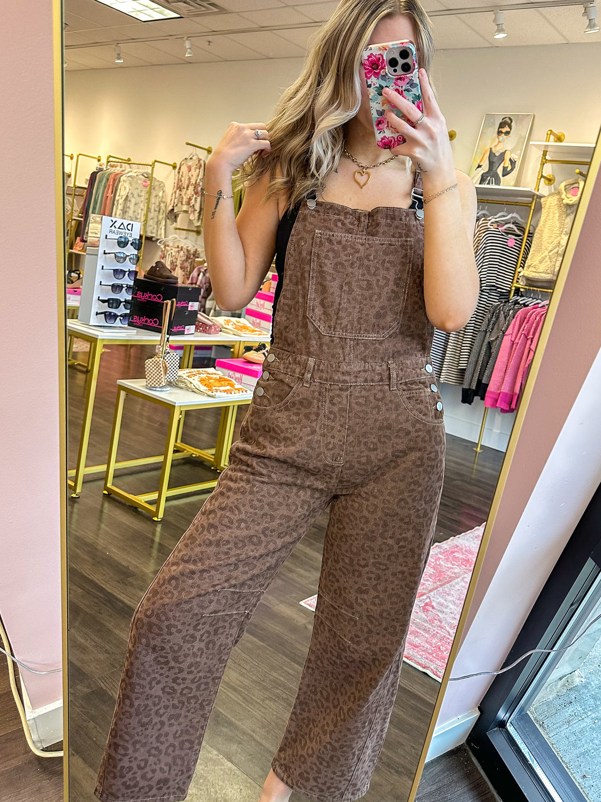 Valerie Vintage Leopard Overalls
