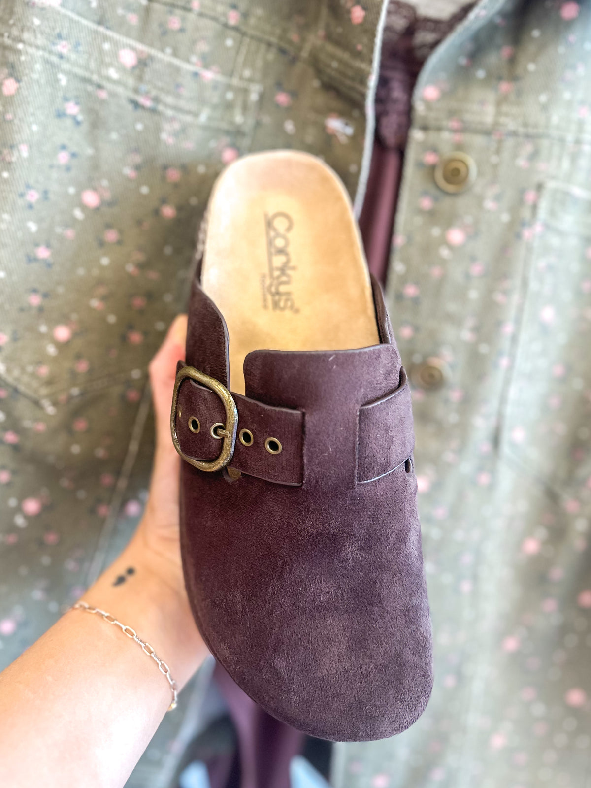 CORKY'S: Distracted Chocolate Faux Suede Clogs