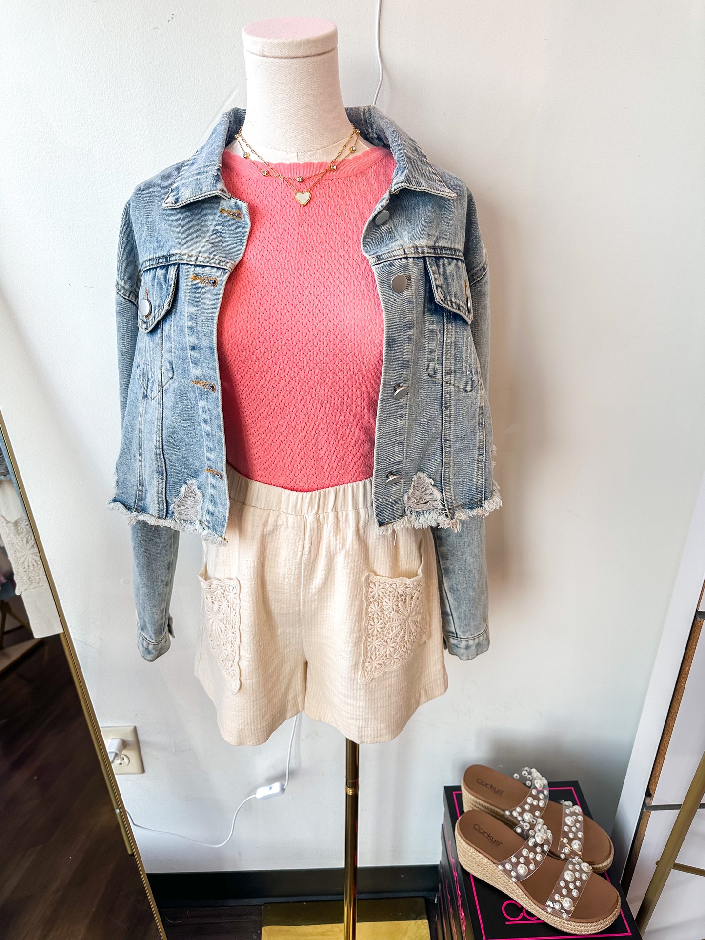 White Heart Necklace