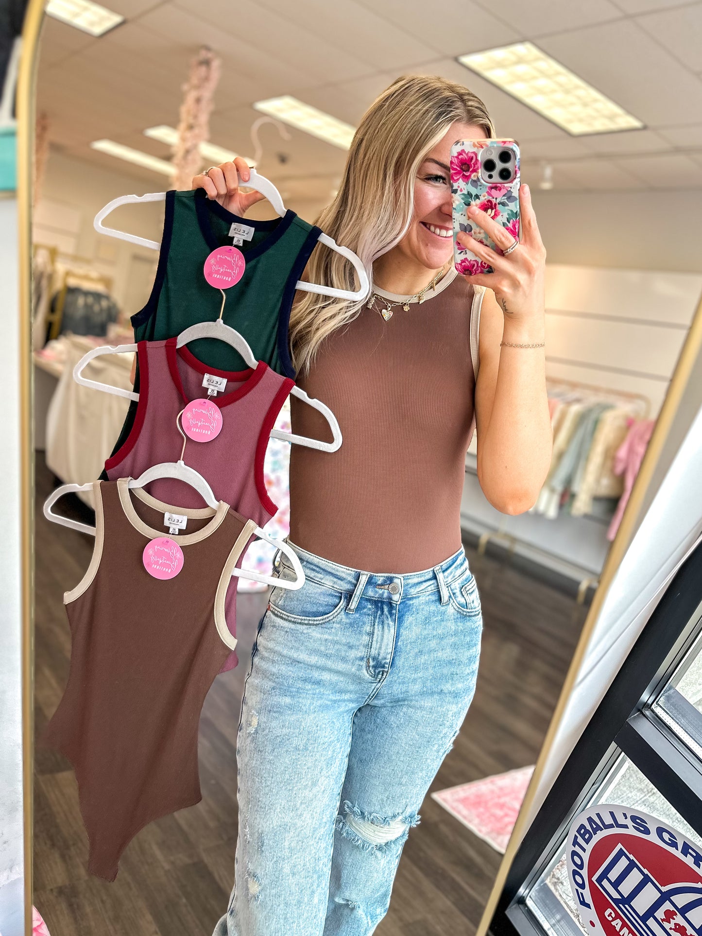 Raegan Round Neck Color Block Bodysuit