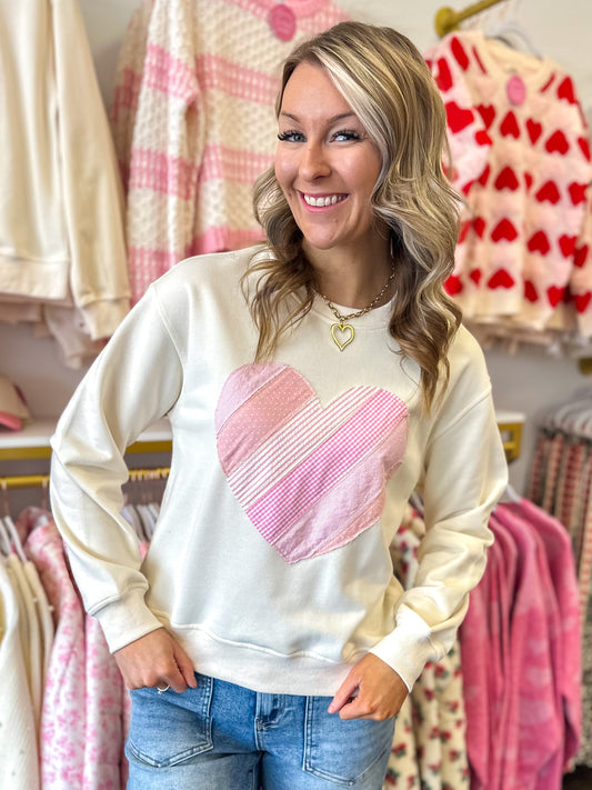 Heart Patchwork Sweatshirt