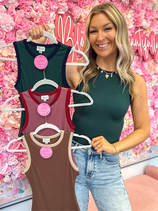 Raegan Round Neck Color Block Bodysuit