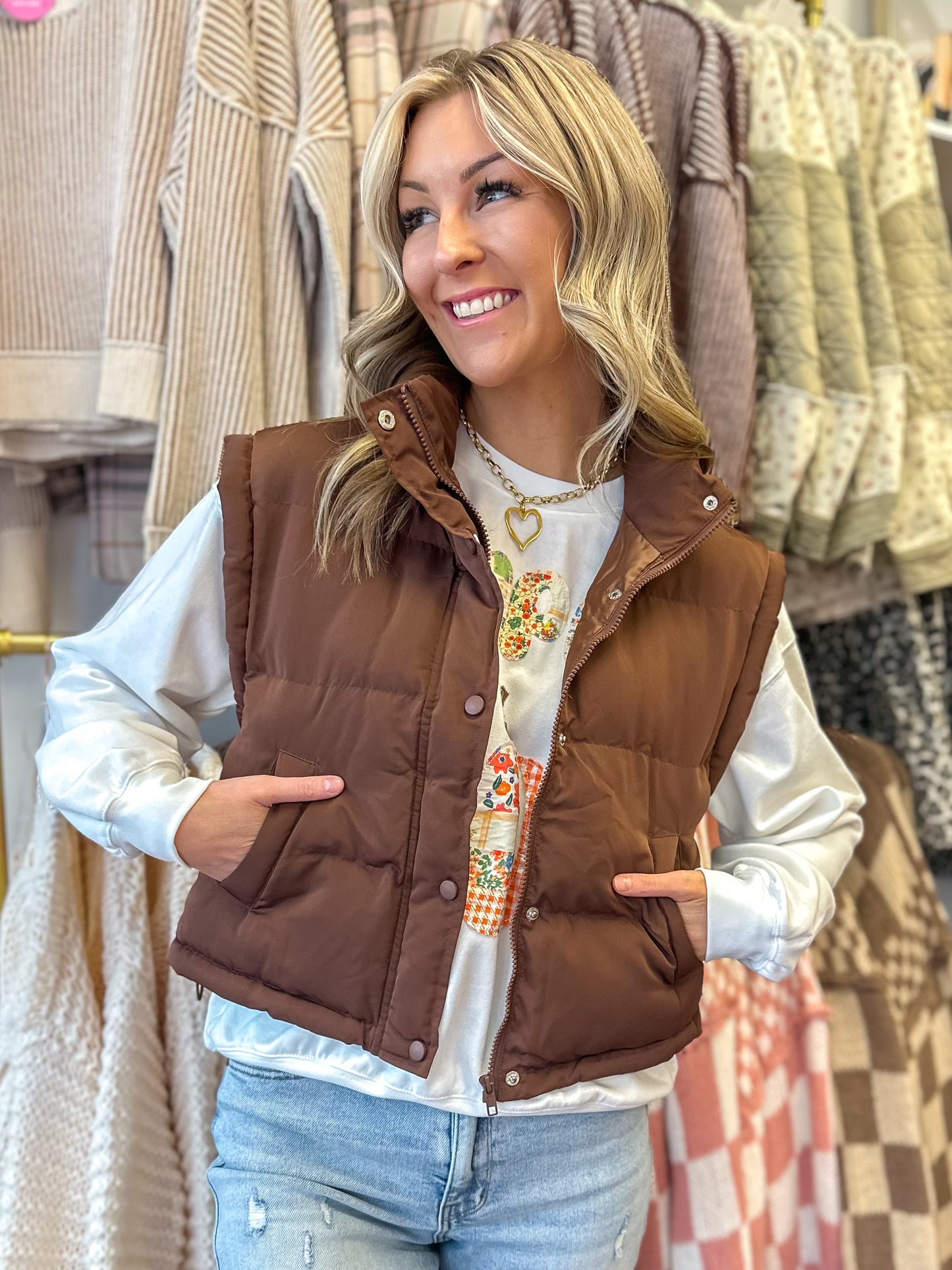 Mallory Mock Neck Puffer Vest