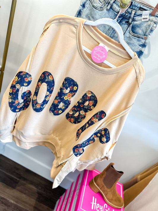 Gobble Floral Patch Oversized Top