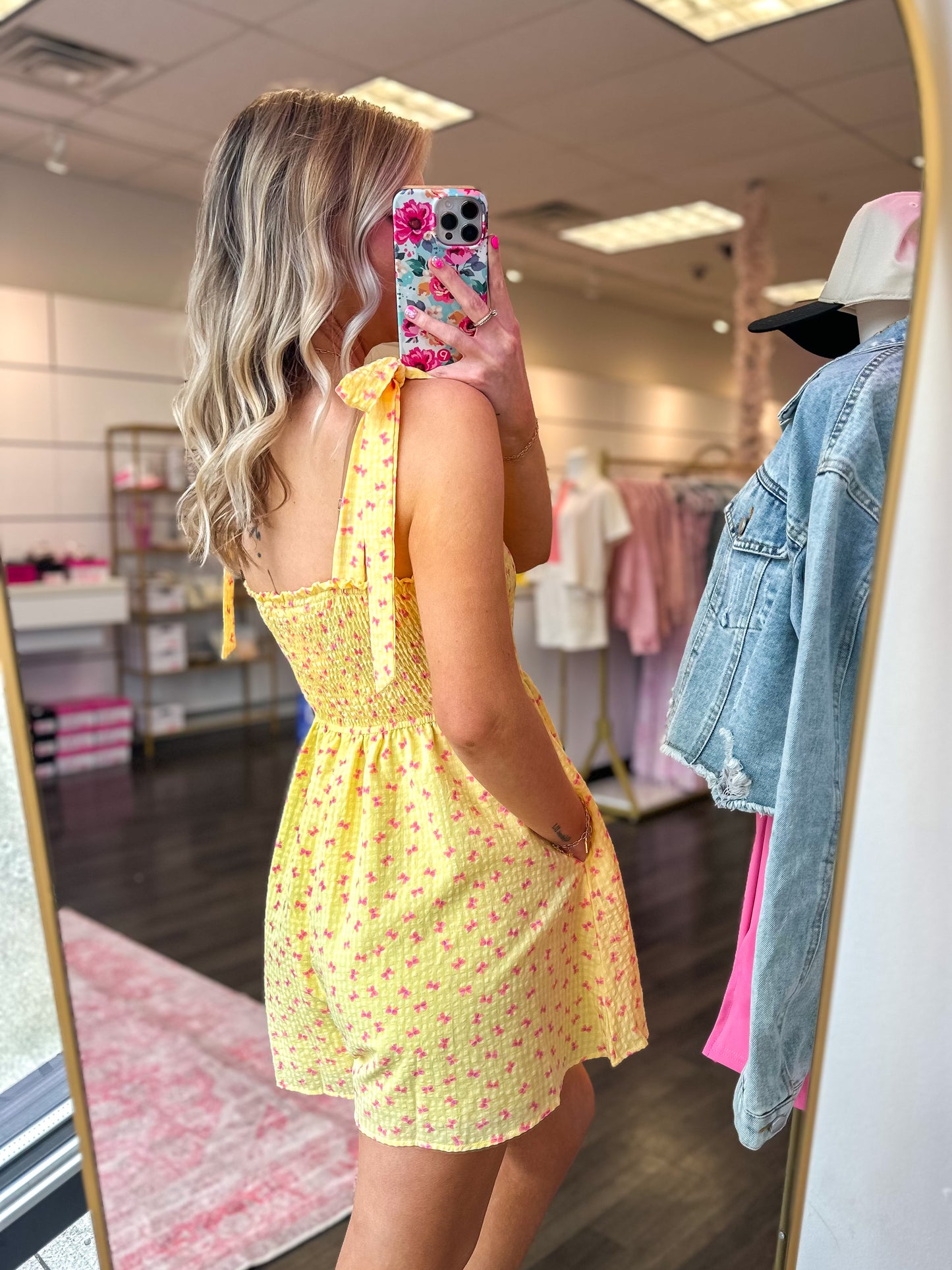 Sun-Kissed Smocked Mini Romper