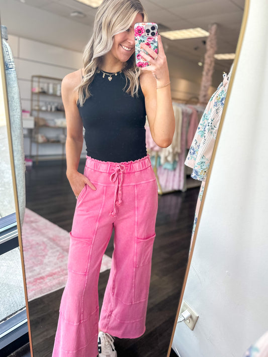 Millie Mineral Washed Terry Knit Pants