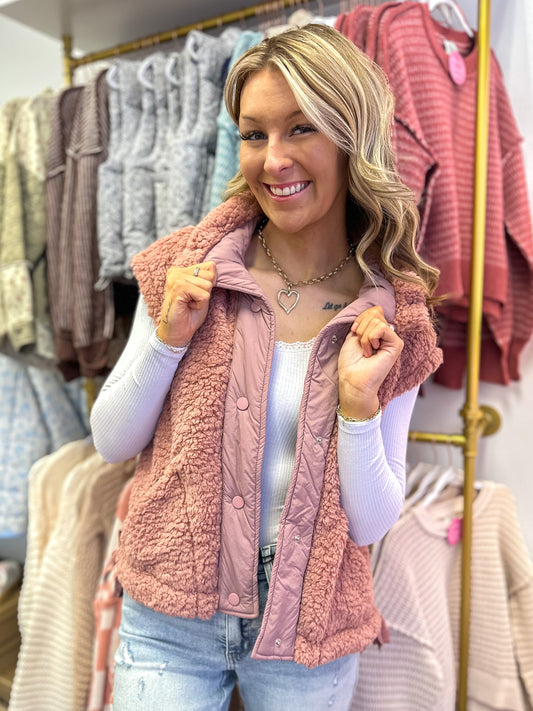 Bailey Button Down Fleece Sherpa Vest