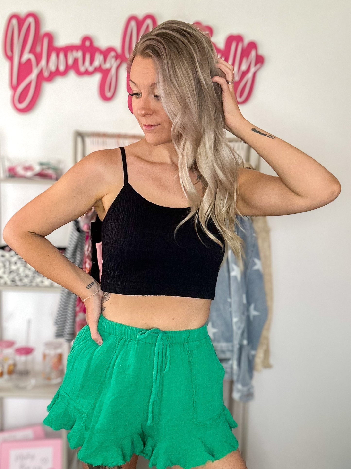 Blakelynn Ruched Tank Top - Black