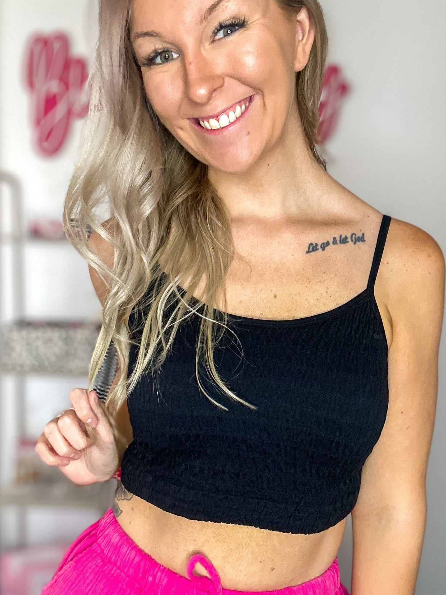 Blakelynn Ruched Tank Top - Black
