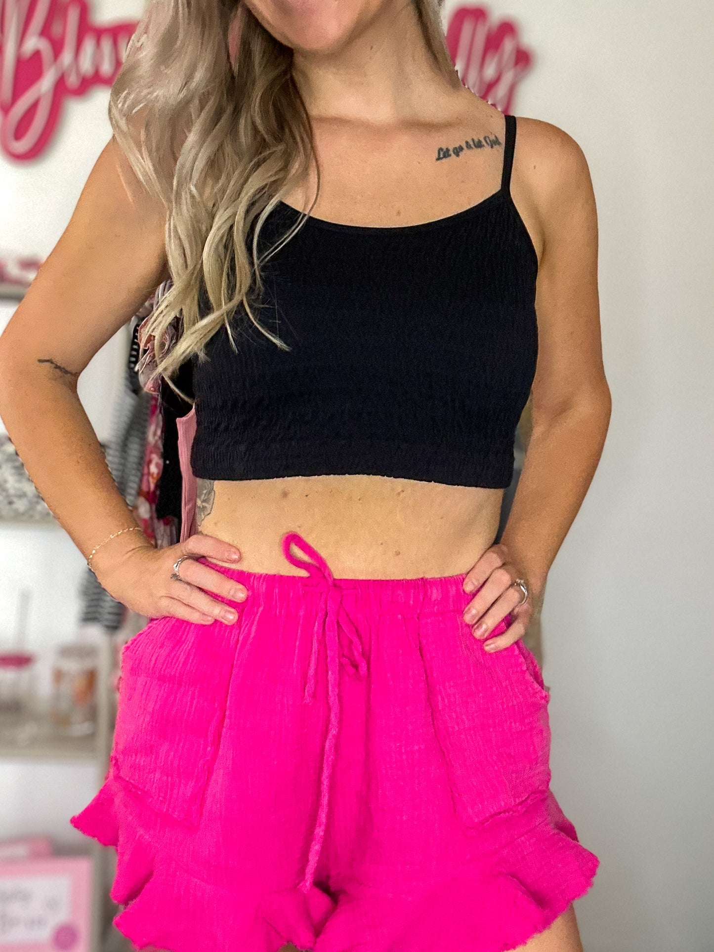 Blakelynn Ruched Tank Top - Black