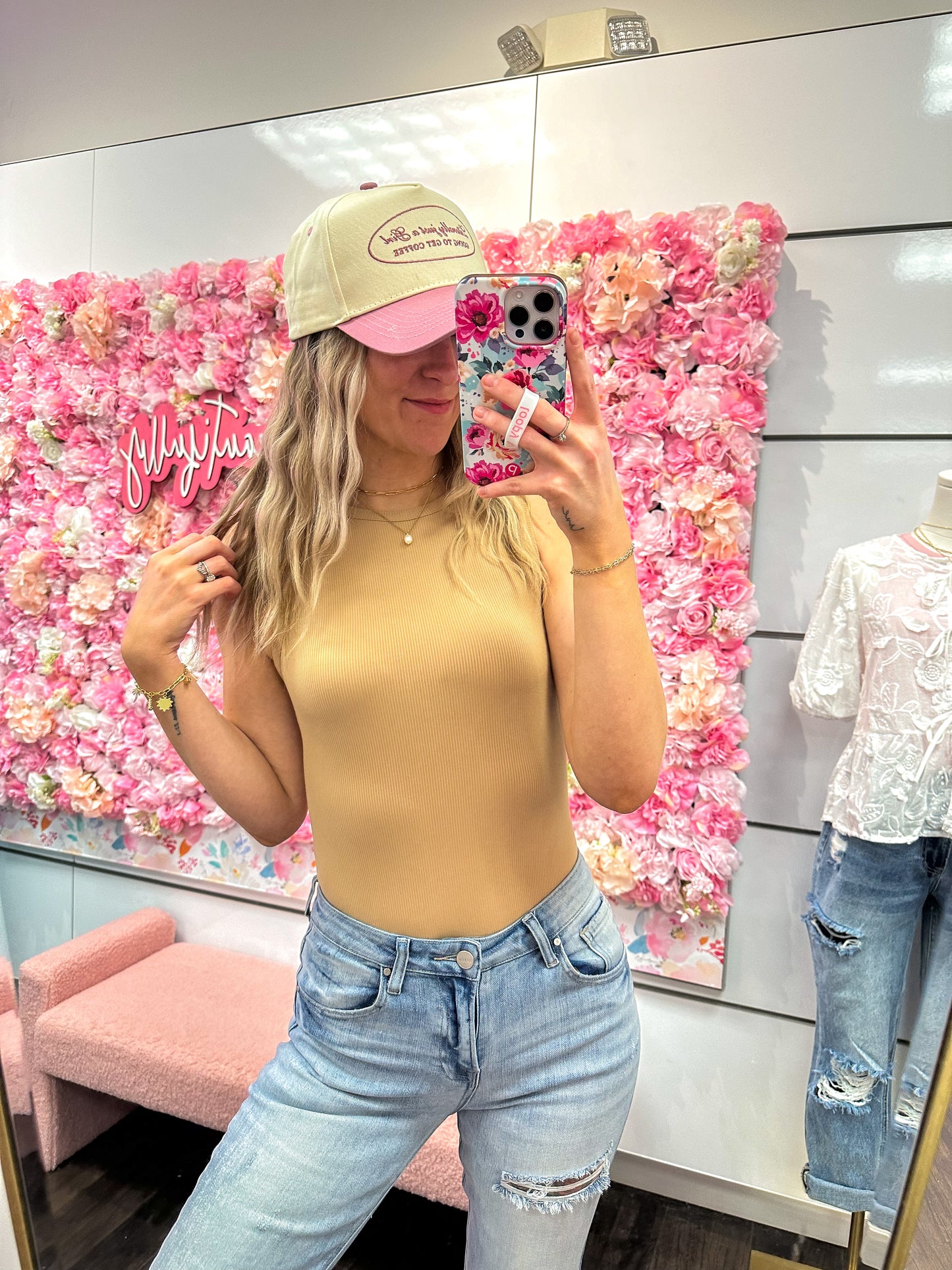 Renee Round Neck Bodysuit - Taupe