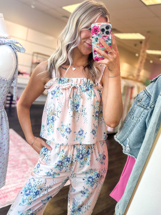 Peachy Keen Floral Pant Set