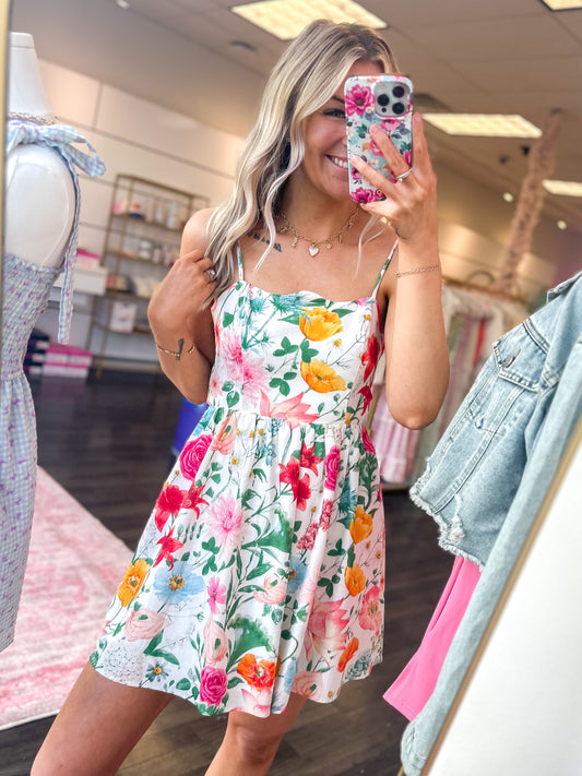 Flirt In Florals Mini Dress