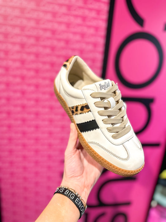 PREORDER ETA 12/15 - CORKY'S: Heads Up White Leopard Combo Sneaker