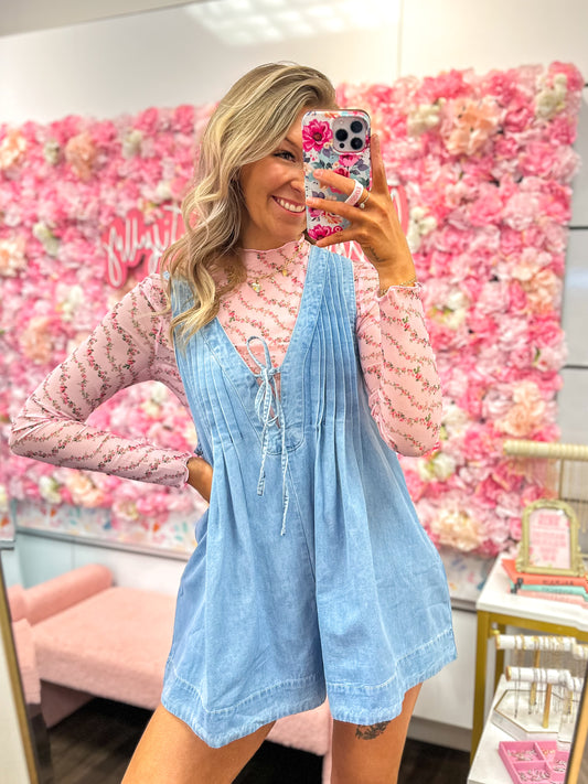 Blooming Long Sleeve Mesh Top