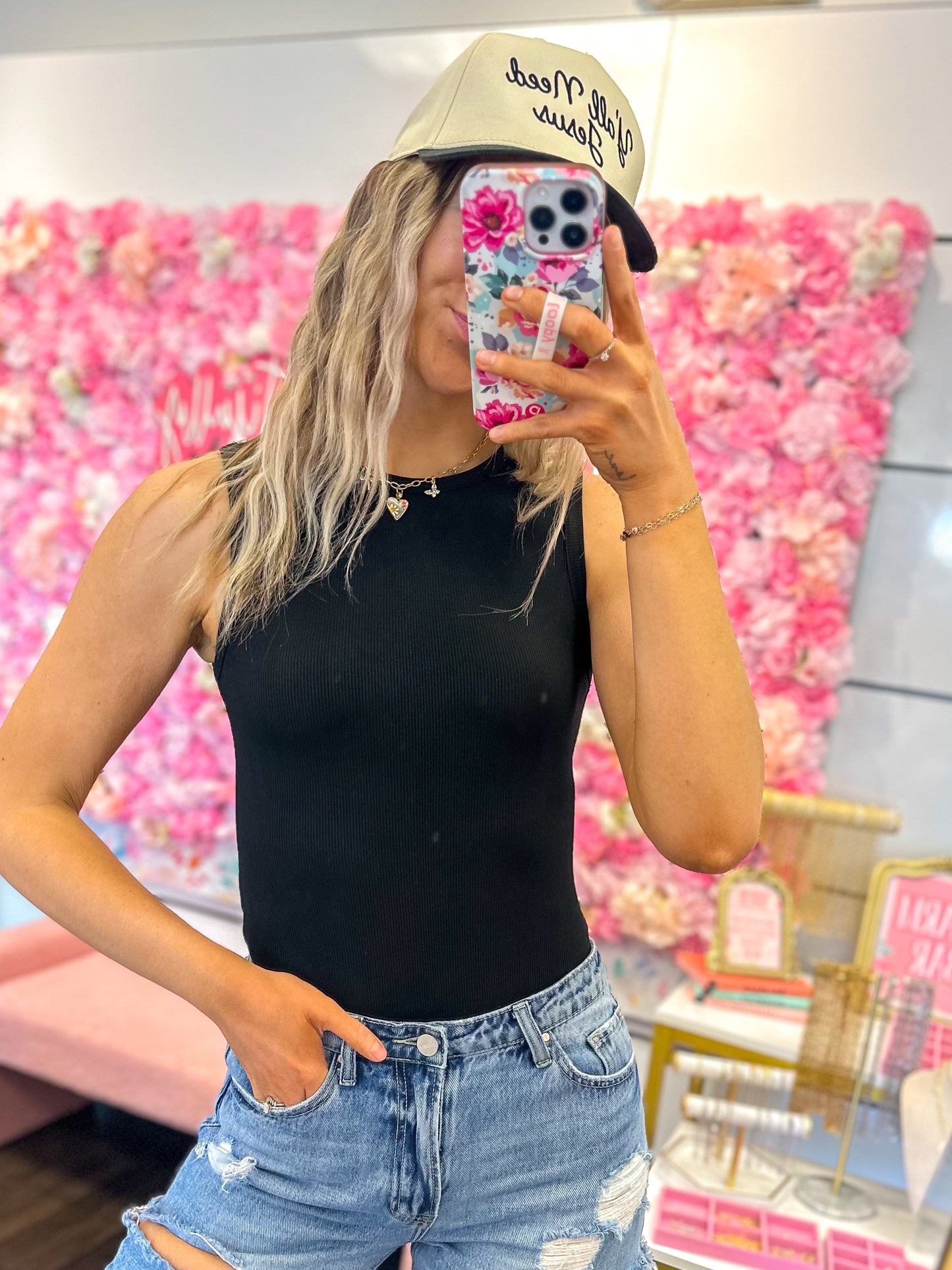 Renee Round Neck Bodysuit - Black