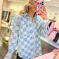 Checkered Chic Denim Shacket