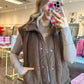 Bailey Button Down Fleece Sherpa Vest - Coco