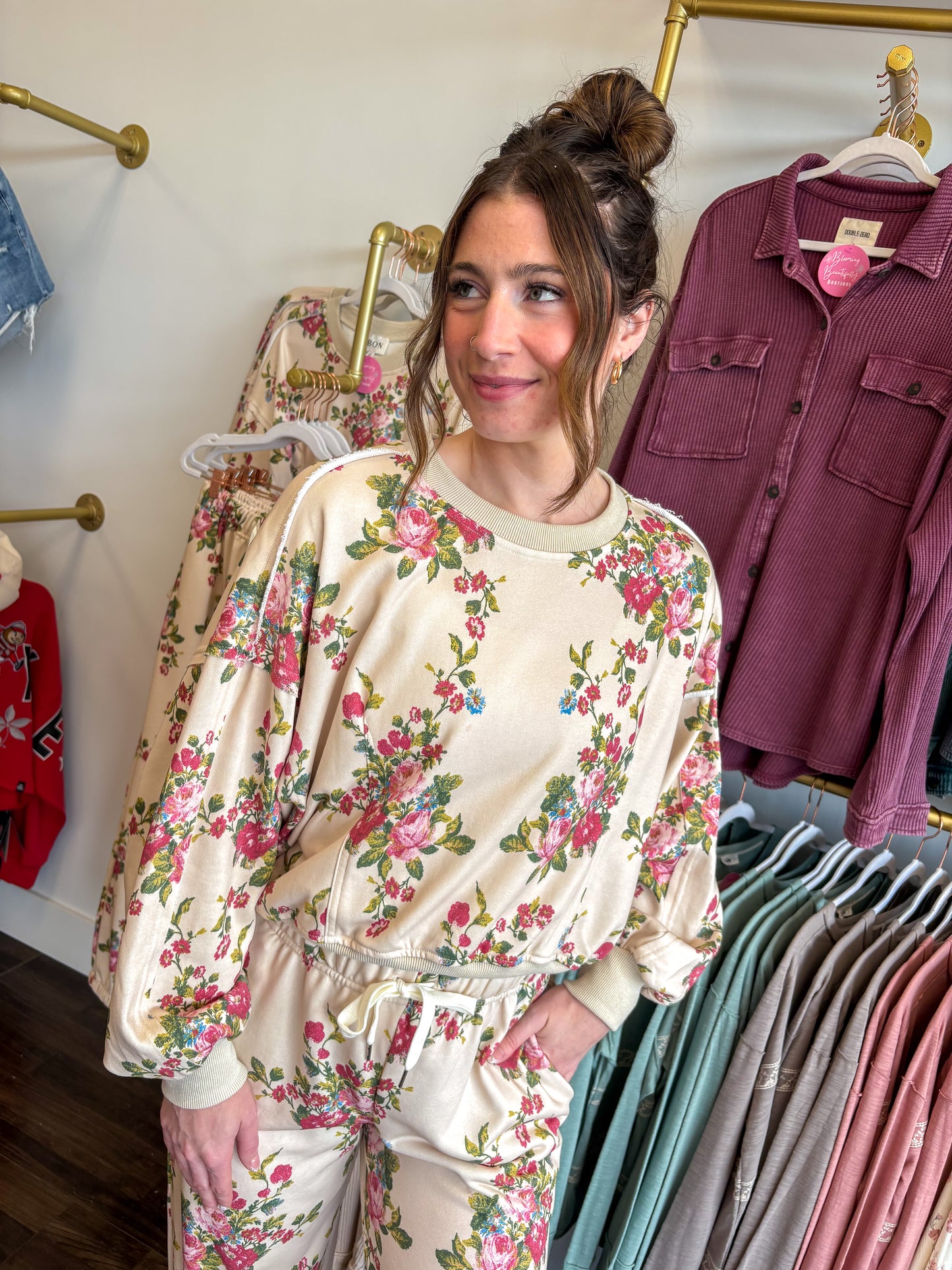 Vintage Blooms Oversized Sweatshirt