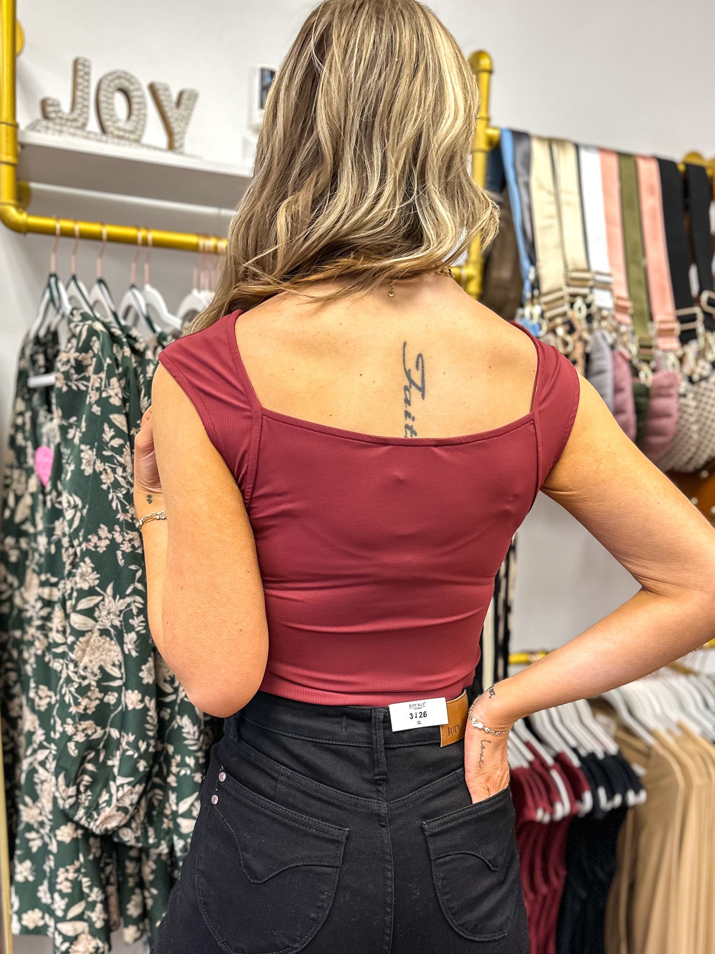 Bethany Boat Neck Sleeveless Open Back Bodysuit