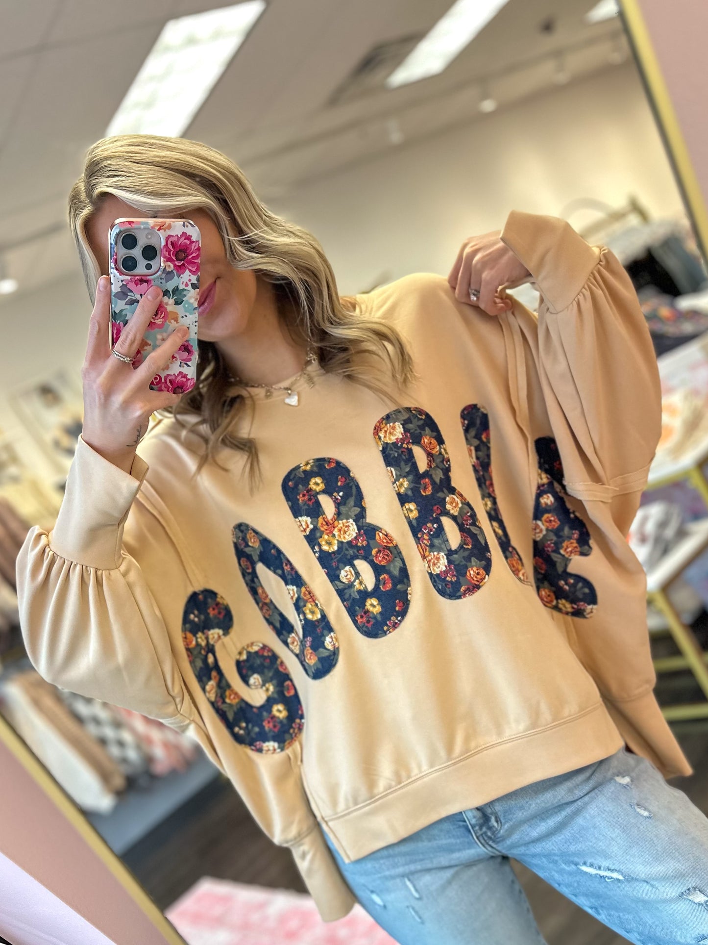 Gobble Floral Patch Oversized Top