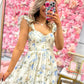 Fallon Floral Sweetheart Neck Corset Detail Maxi Dress - Ivory Multi