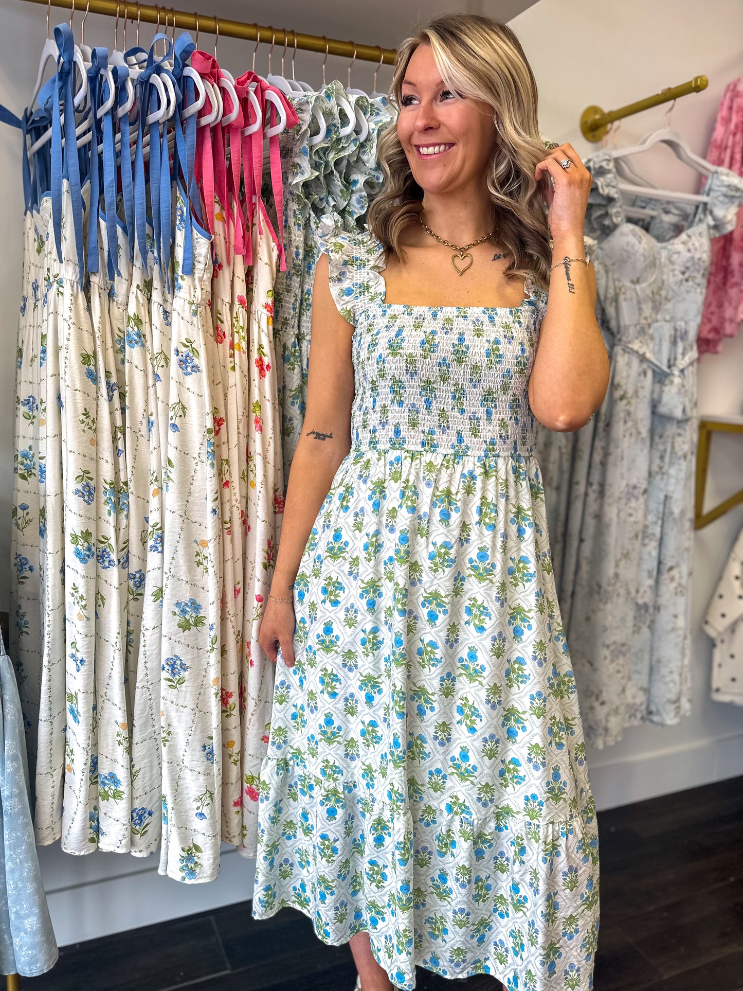 Meadow Bloom Midi Dress