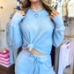 Blue Skies Waffle Knit Lounge Set