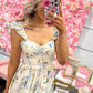 Fallon Floral Sweetheart Neck Corset Detail Maxi Dress - Ivory Multi