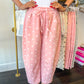 Dottie Scuba Barrel Lounge Pants - Light Pink/White
