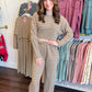 Slow Sundays Striped Pant Set - Taupe/Natural